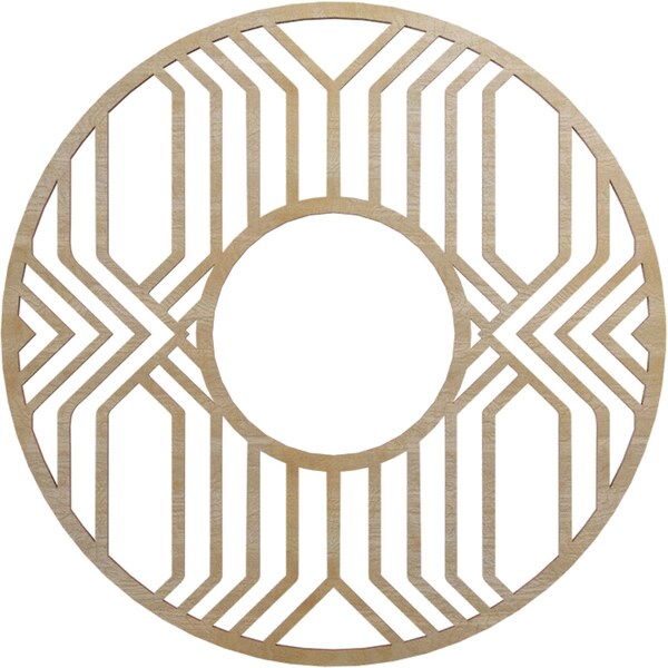 Ekena Millwork Empire Wood Fretwork Pierced Ceiling Medallion, Birch, 18"OD x 6 5/8"ID x 3/8"T CMWP18X18X0375EPBI - main